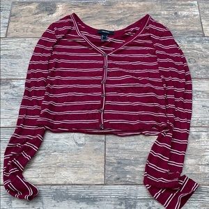long sleeve cropped shirt
